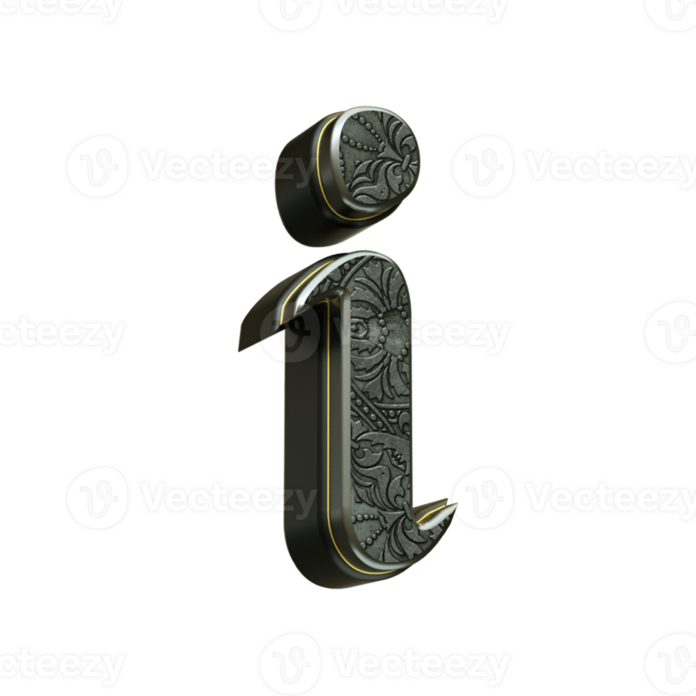 3d render letter medieval png