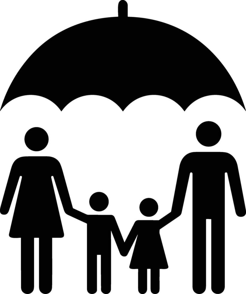 Umbrella protection icon symbol vector image. Illustration of the safety protect umbrella security design image