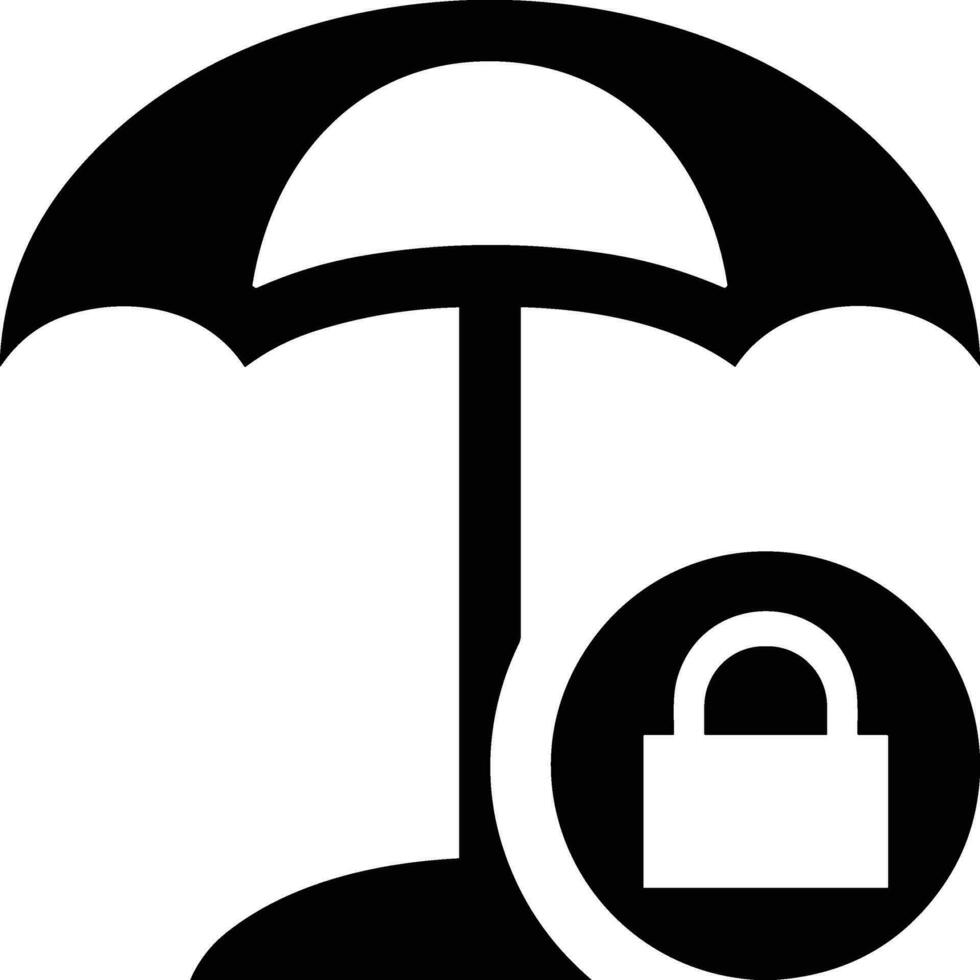 Umbrella protection icon symbol vector image. Illustration of the safety protect umbrella security design image