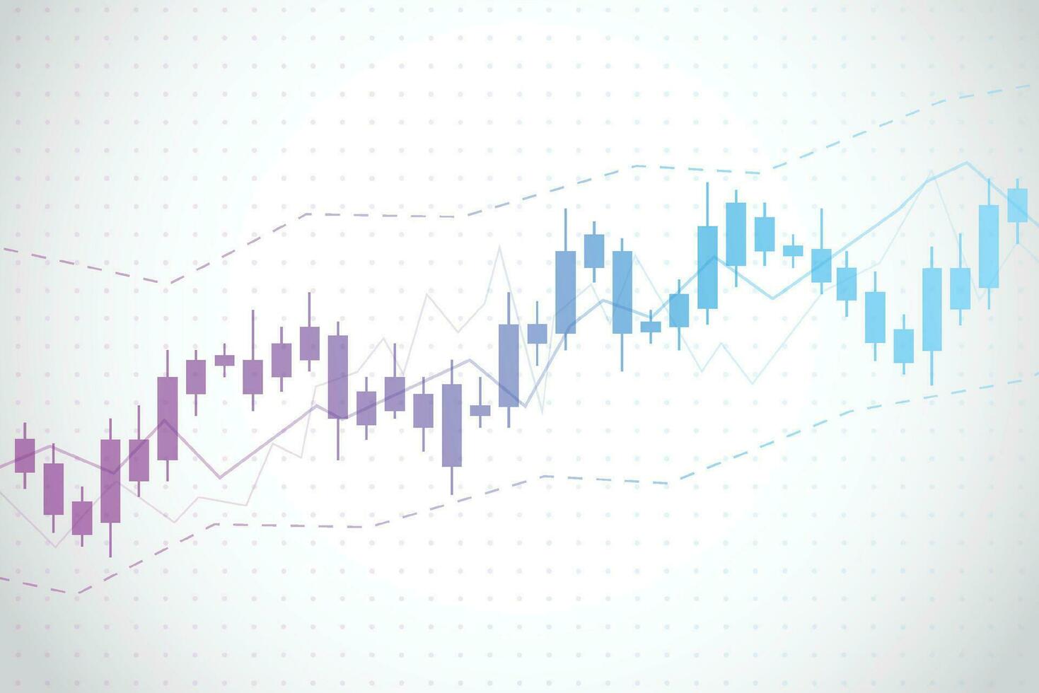 Business candle stick graph chart of stock market investment trading on white background design. Bullish point, Trend of graph. Vector illustration