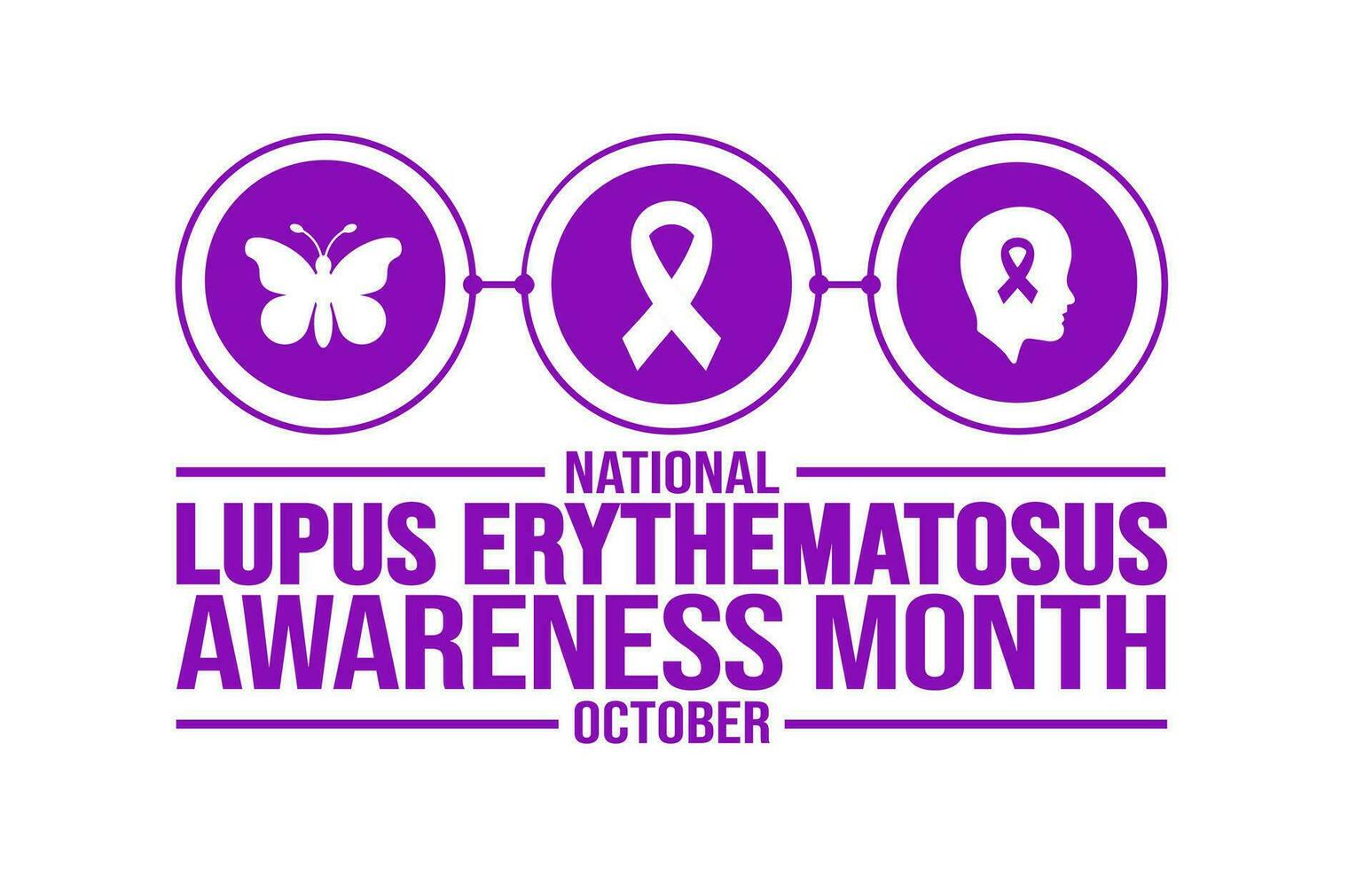 October is National Lupus Erythematosus Awareness Month background template. Holiday concept. background, banner, placard, card, and poster design template with text inscription and standard color. vector