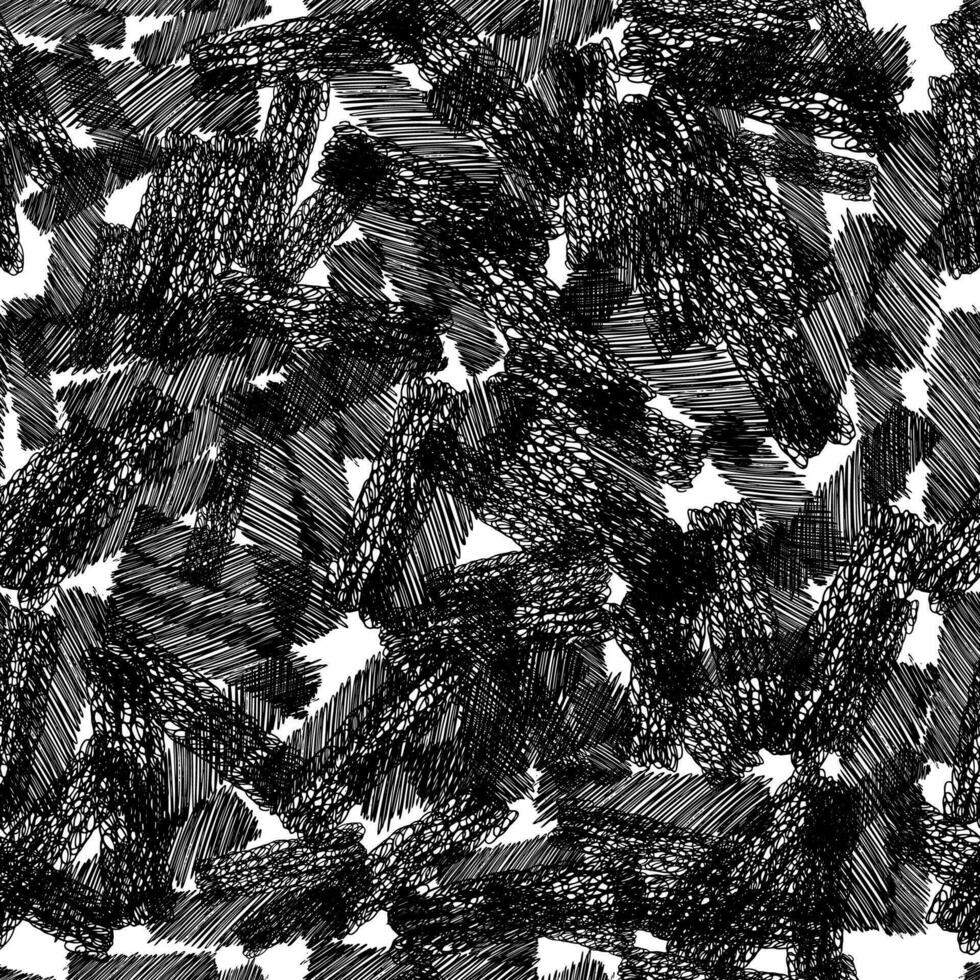 Seamless pattern with black pencil brushstrokes vector