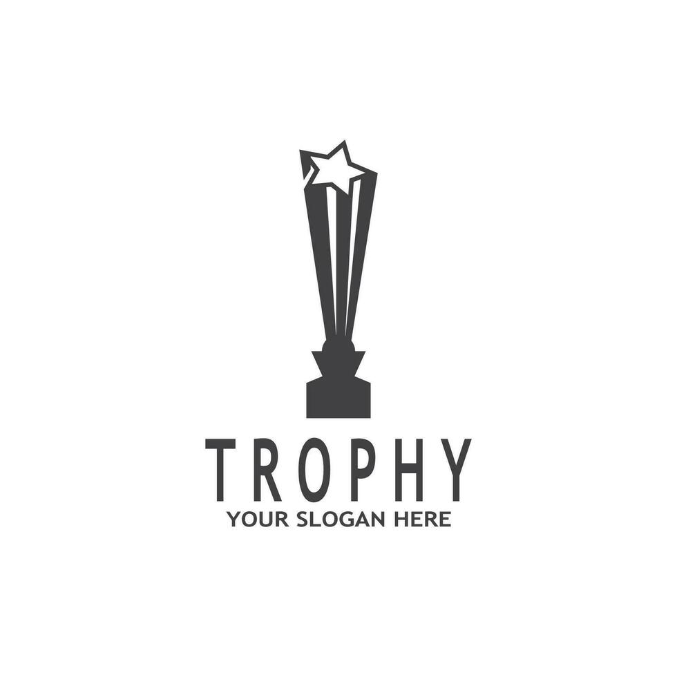 Simple Trophy logo design Vector Template