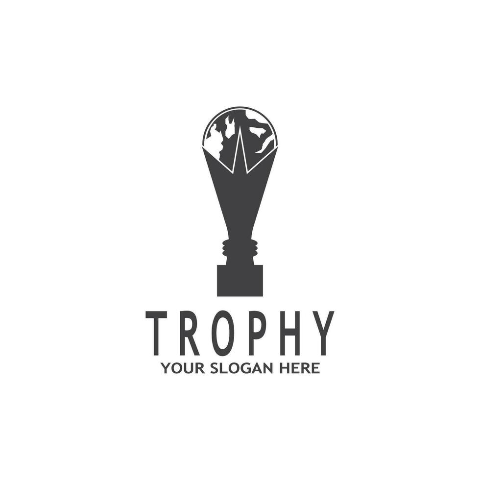 Simple Trophy logo design Vector Template