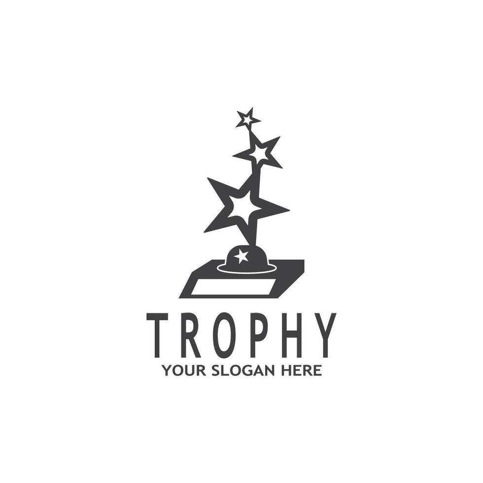 Simple Trophy logo design Vector Template