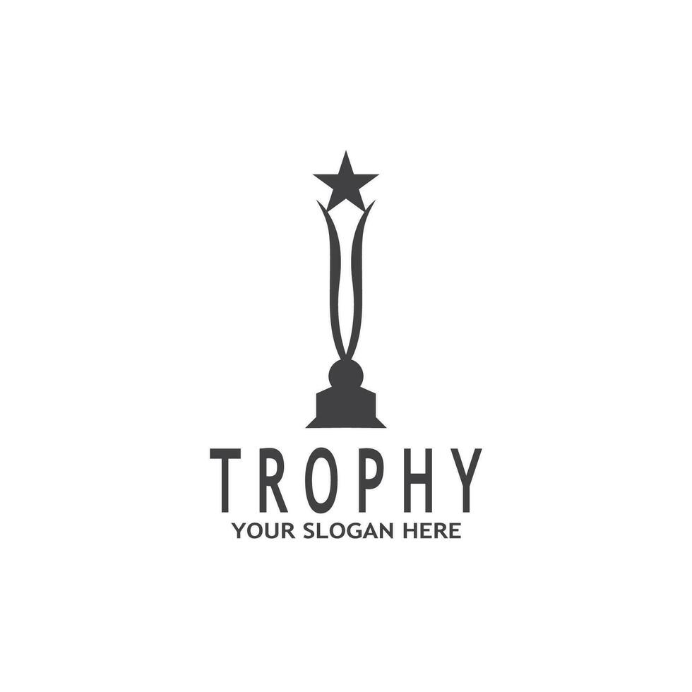 Simple Trophy logo design Vector Template