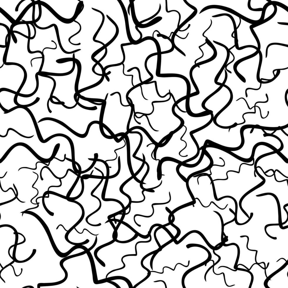 Seamless pattern with doodle wavy lines vector