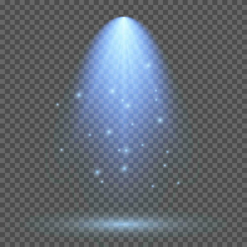 Cold blue lighting with spotlight. Scene illumination effects on a dark background. Vector illustration