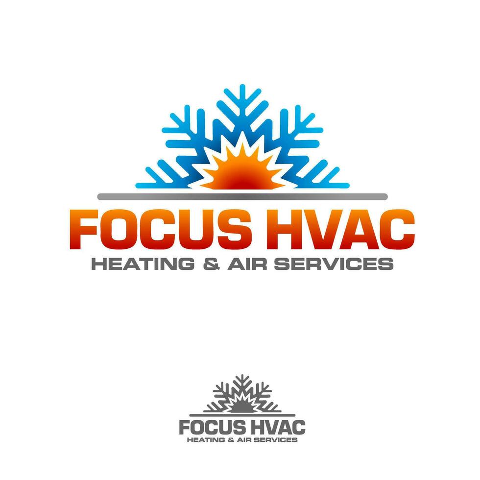 Sun and Snow Flake Symbol for Heating Cooling HVAC Logo vector