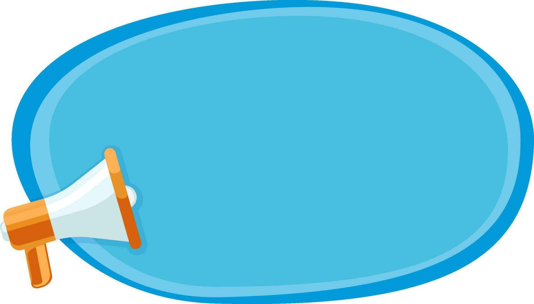 information banner with orange megaphone and blue bubble talk vector