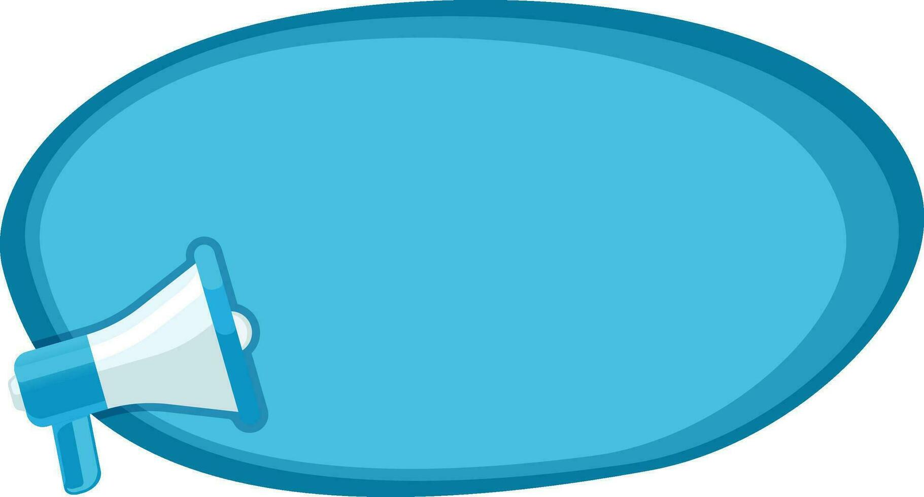 media banner with blue megaphone and a bubble talk vector