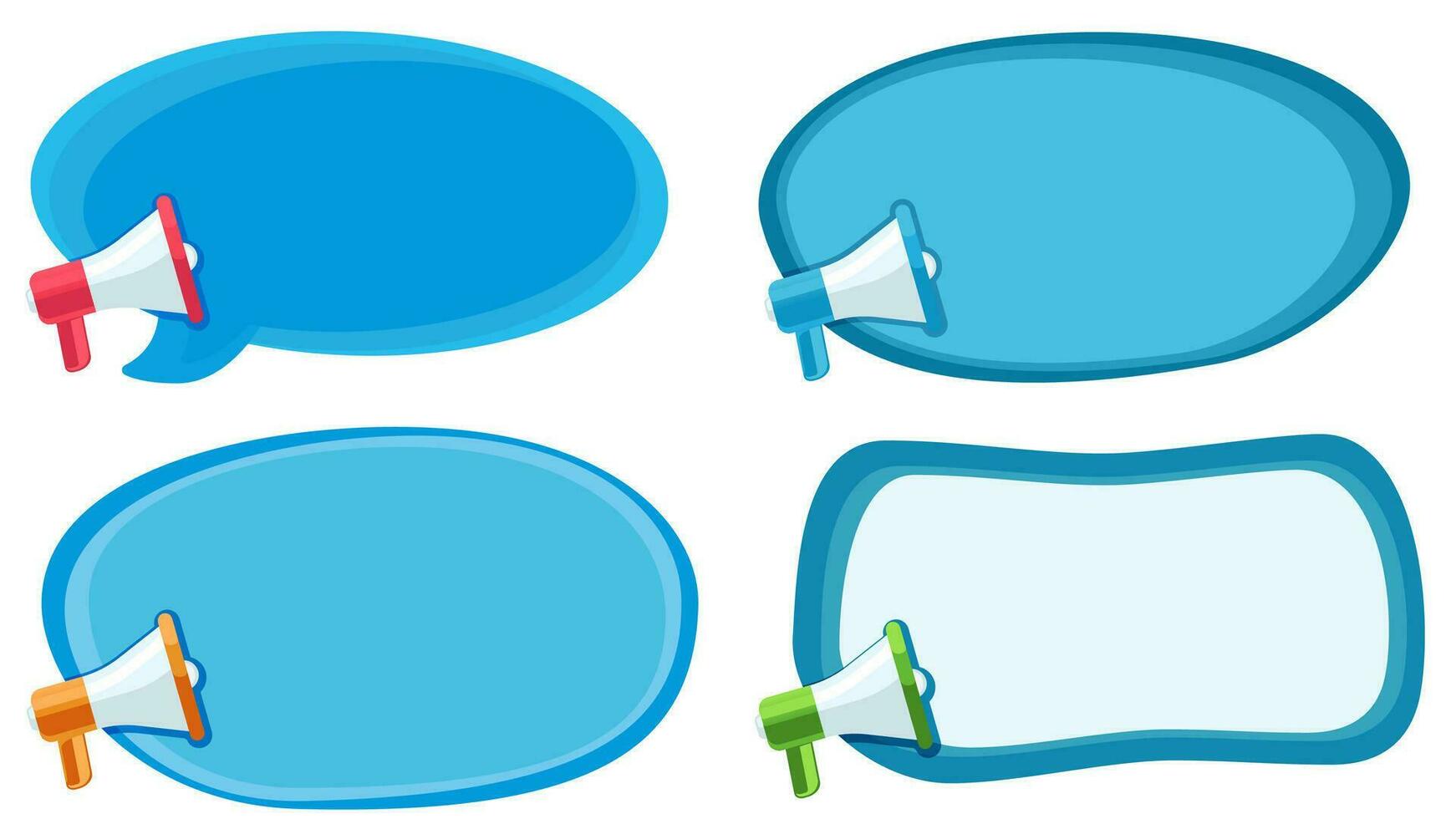 event banner with blue megaphone and blue bubble talk vector
