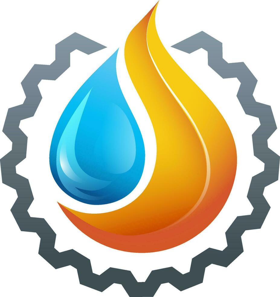 Fire and Water Logo company, icon, and others. vector