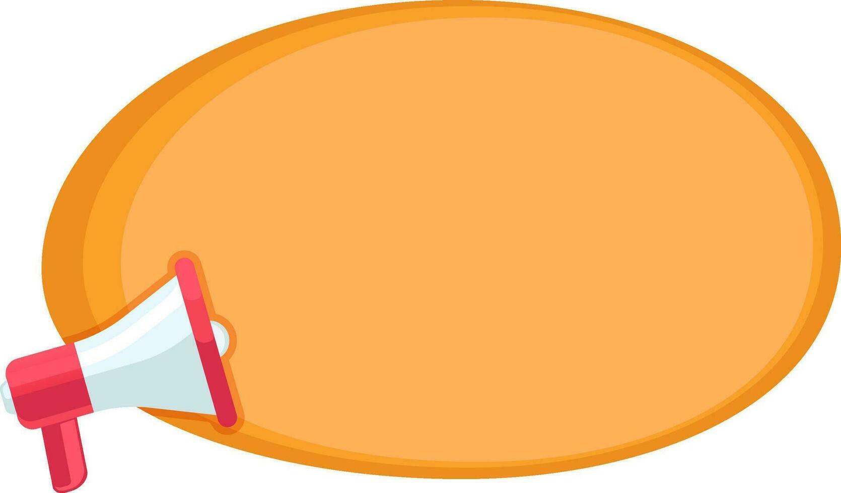 publicity banner with red megaphone and orange bubble talk vector