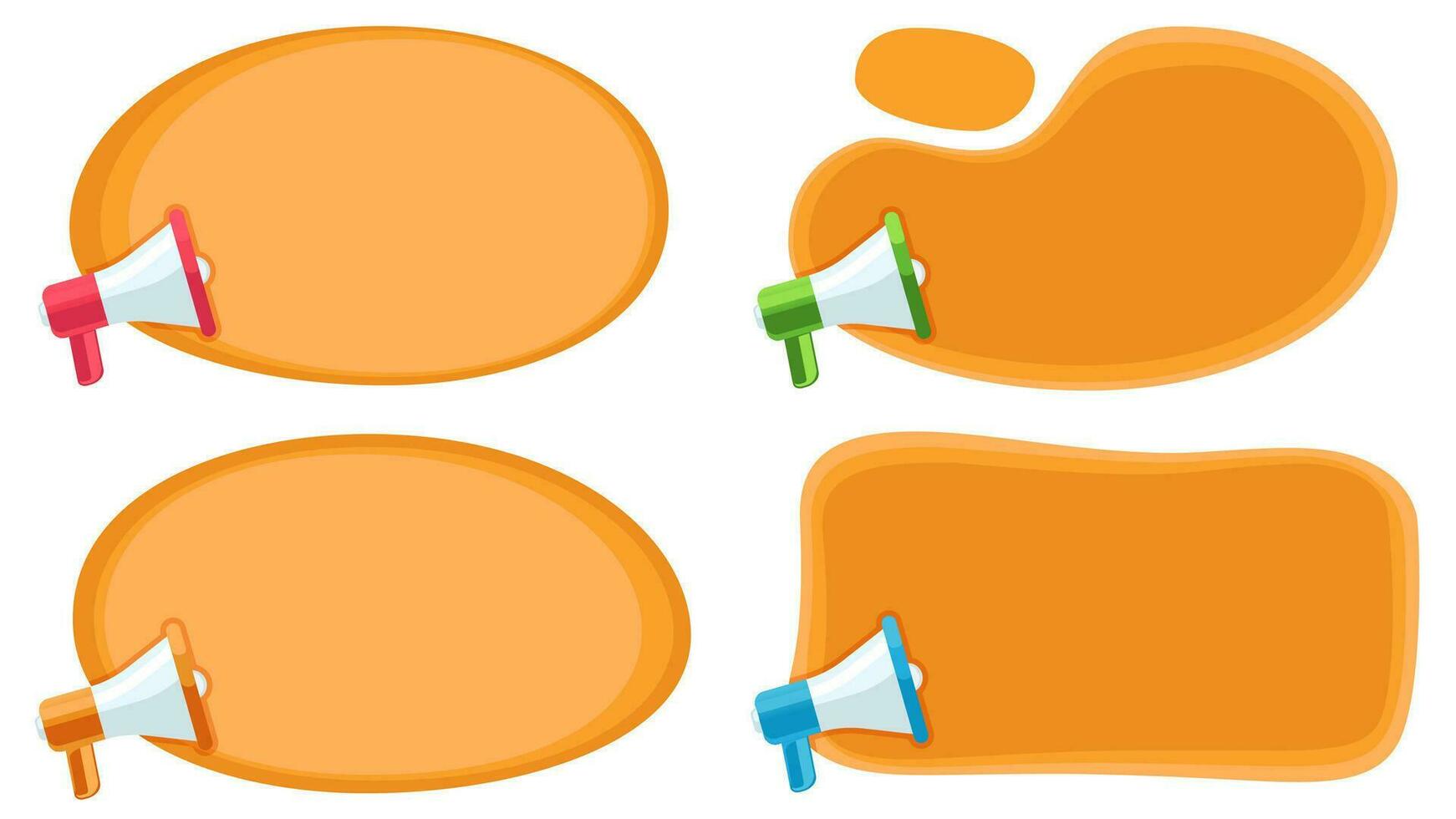 advertising banner with megaphone and orange bubble talk vector