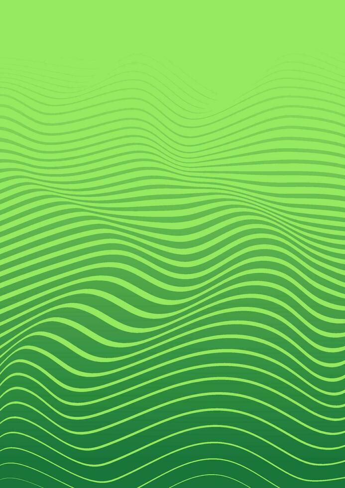 Abstract green background with wavy lines. Vector illustration for your design