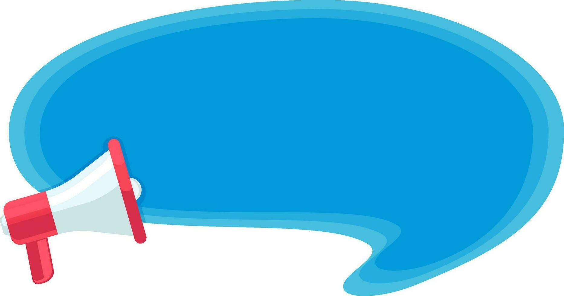 promotion banner with red megaphone and blue bubble talk vector