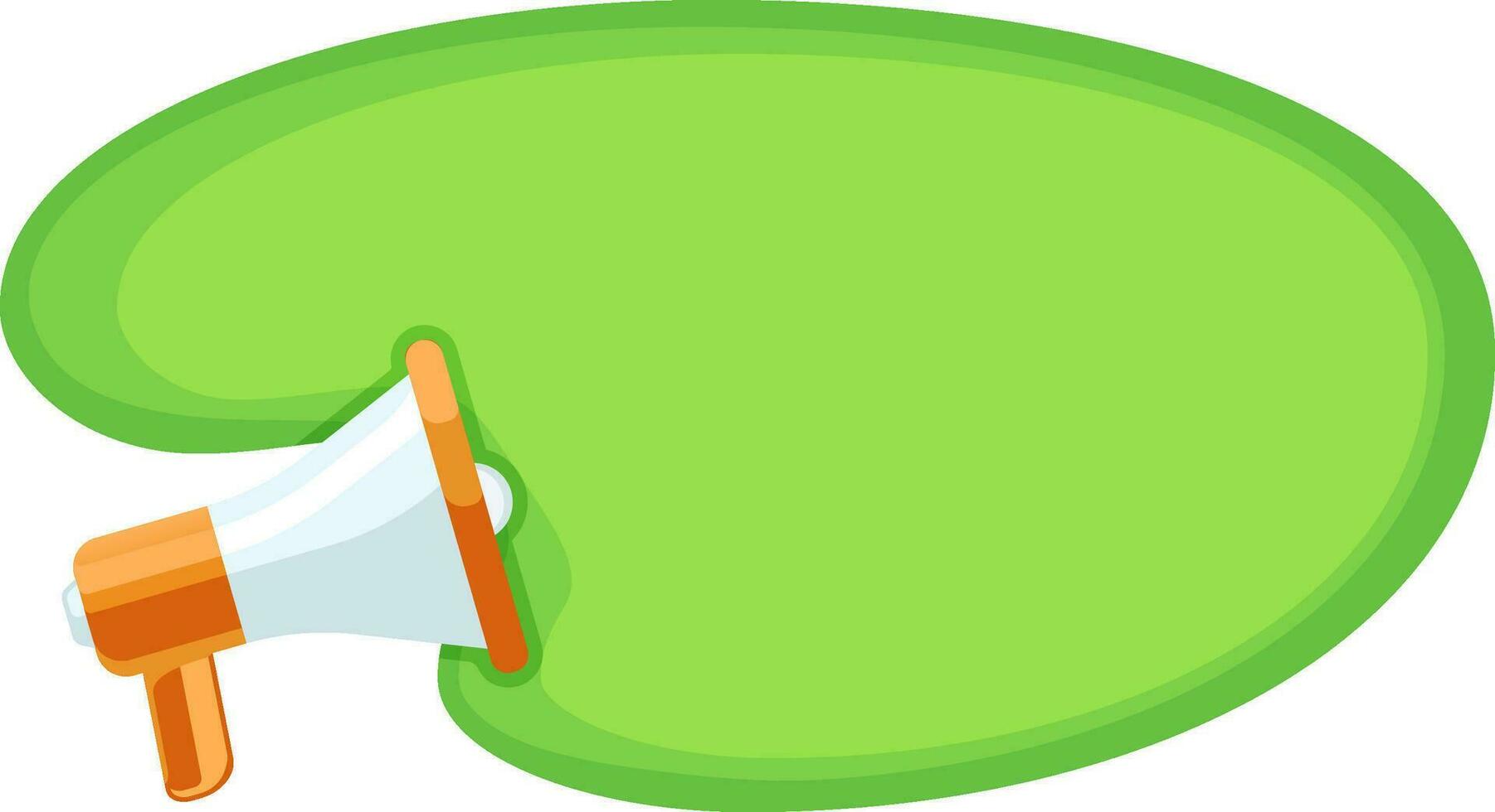 event banner with orange megaphone and green bubble talk vector