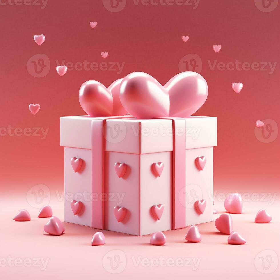 valentine pastel mini heart style 3d clay AI Generated photo