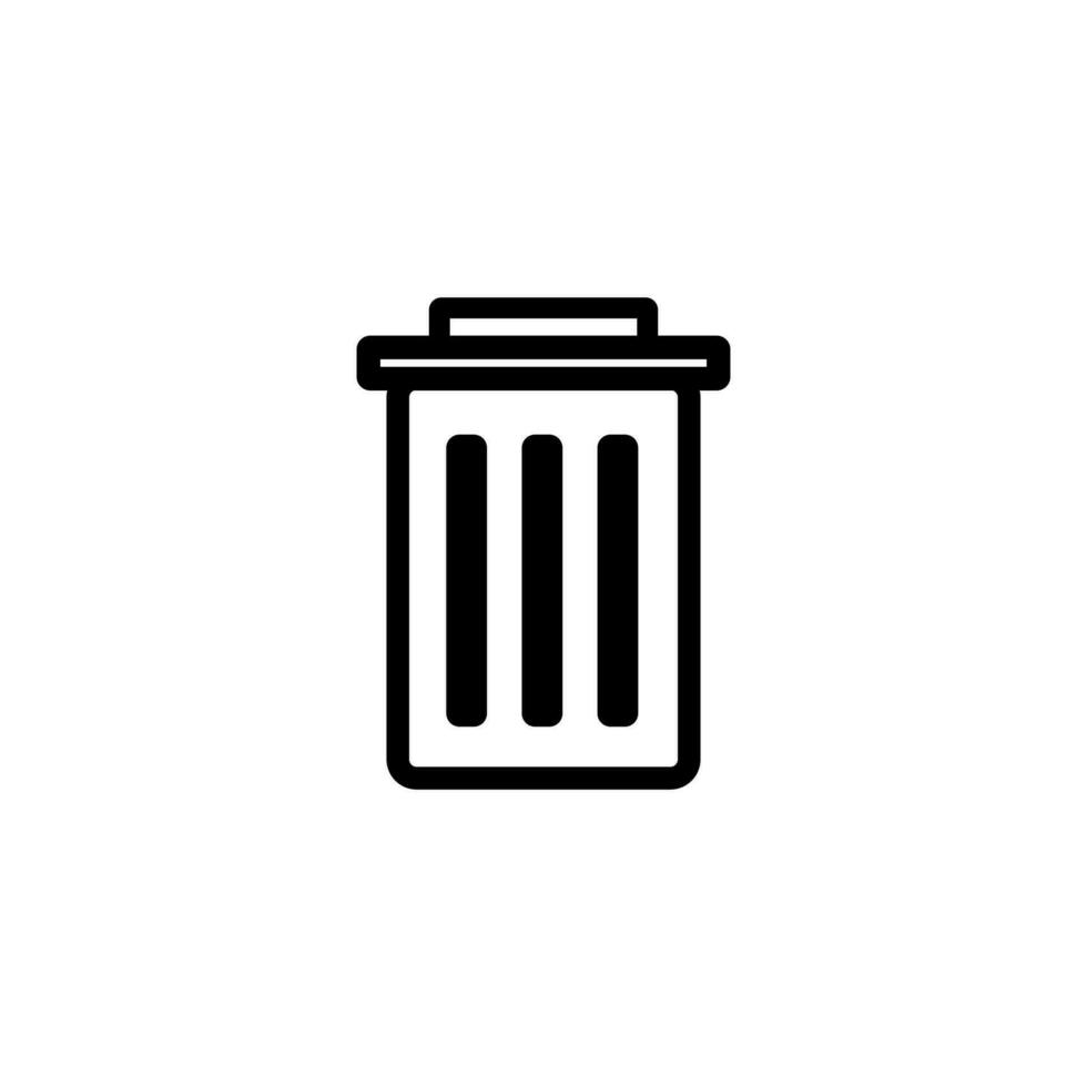 basura lata icono en un blanco antecedentes vector