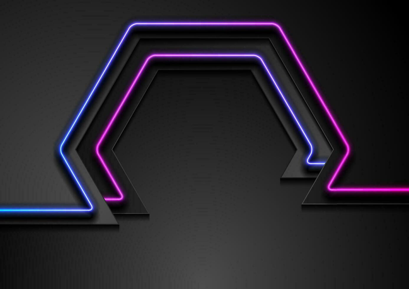 Technology abstract hexagonal background with glowing neon lines vector