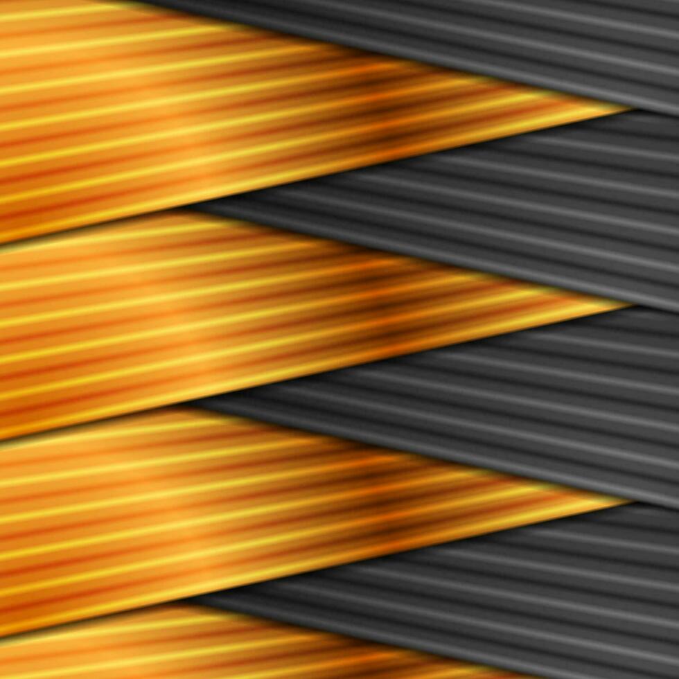 Abstract black and golden smooth stripes modern background vector