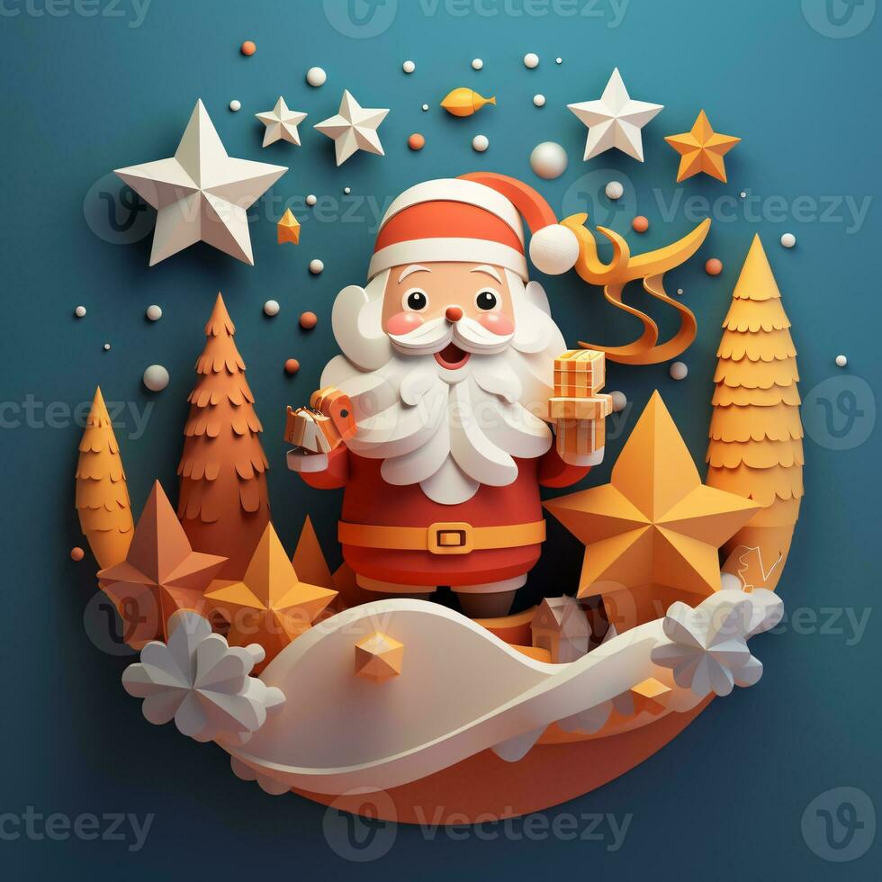 christmas holiday 3d clay illustration AI Generated photo