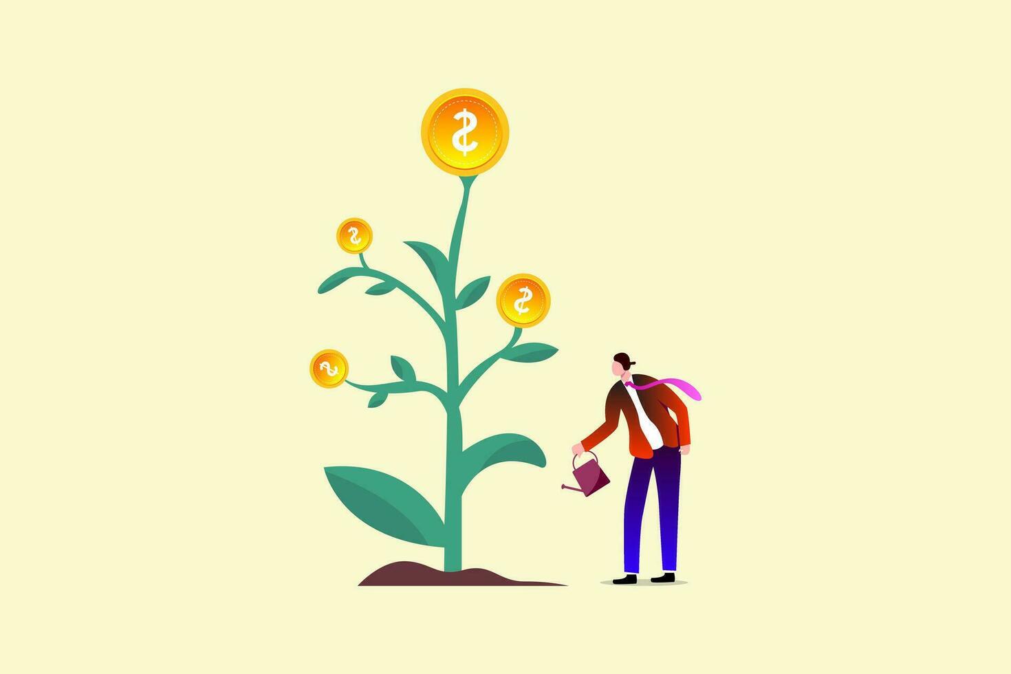 growth business plan, business growth strategy, Businessman idea of growing business vector