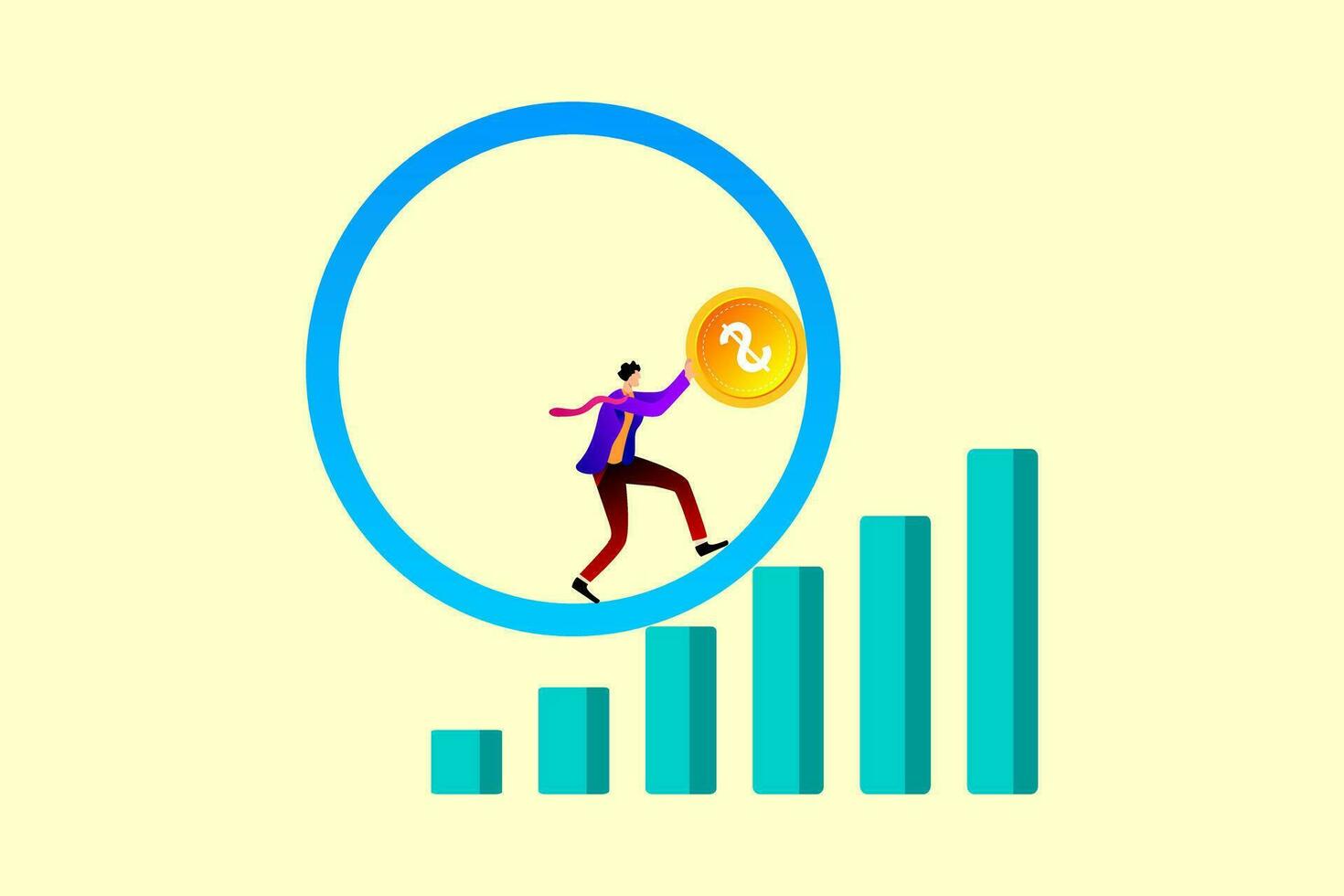 Compound interest exponential growth, investing earning profit, wealth management or savings vector