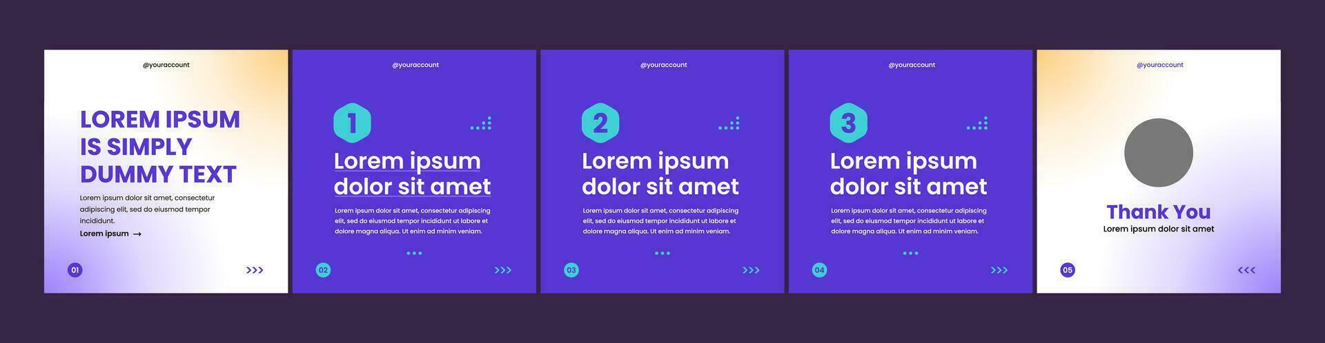 simple carousel template for social media posts vector