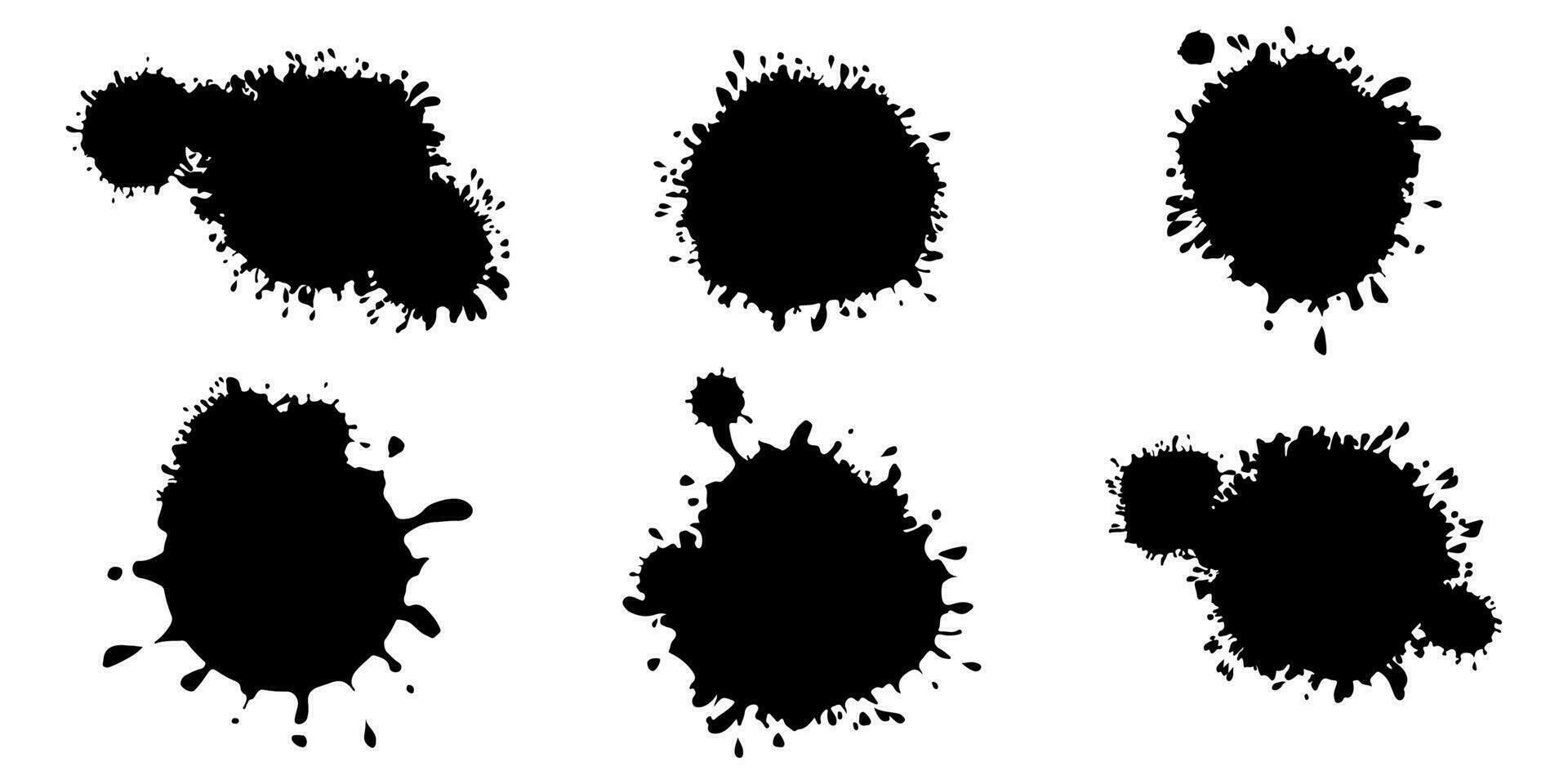 splashes of liquid paint droplets, and splashes of ink. vector