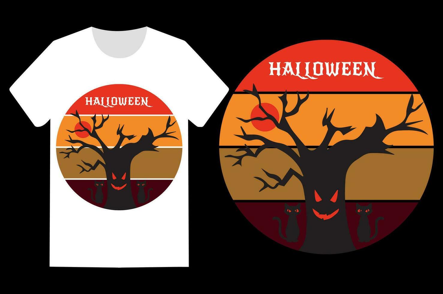 Halloween t-shirt design vector template.