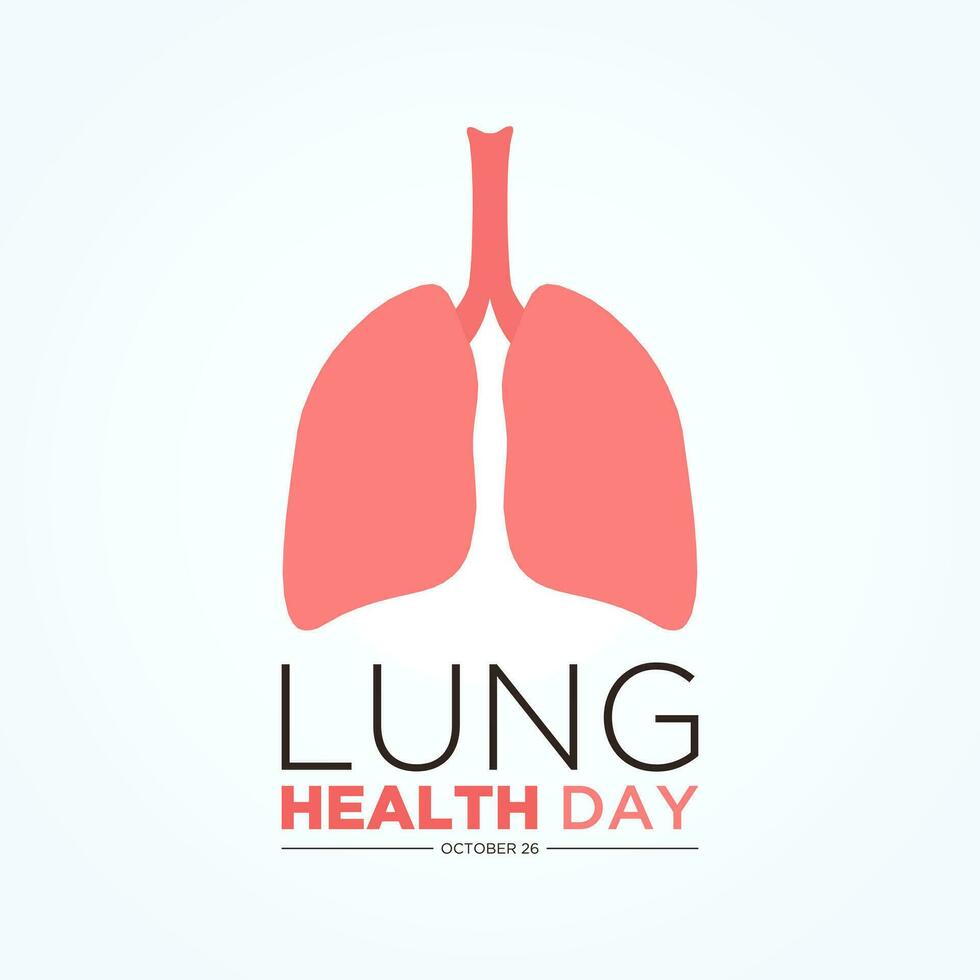 Lung health day. Vector illustration of world lung health day awareness poster with healthy lungs and inhaler.