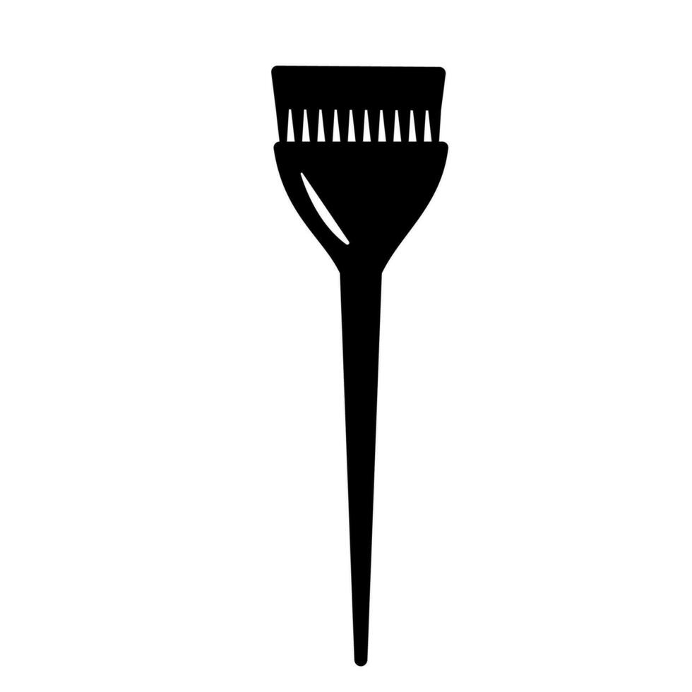 Cosmetic brush for hair. Barber tool glyph icon vector