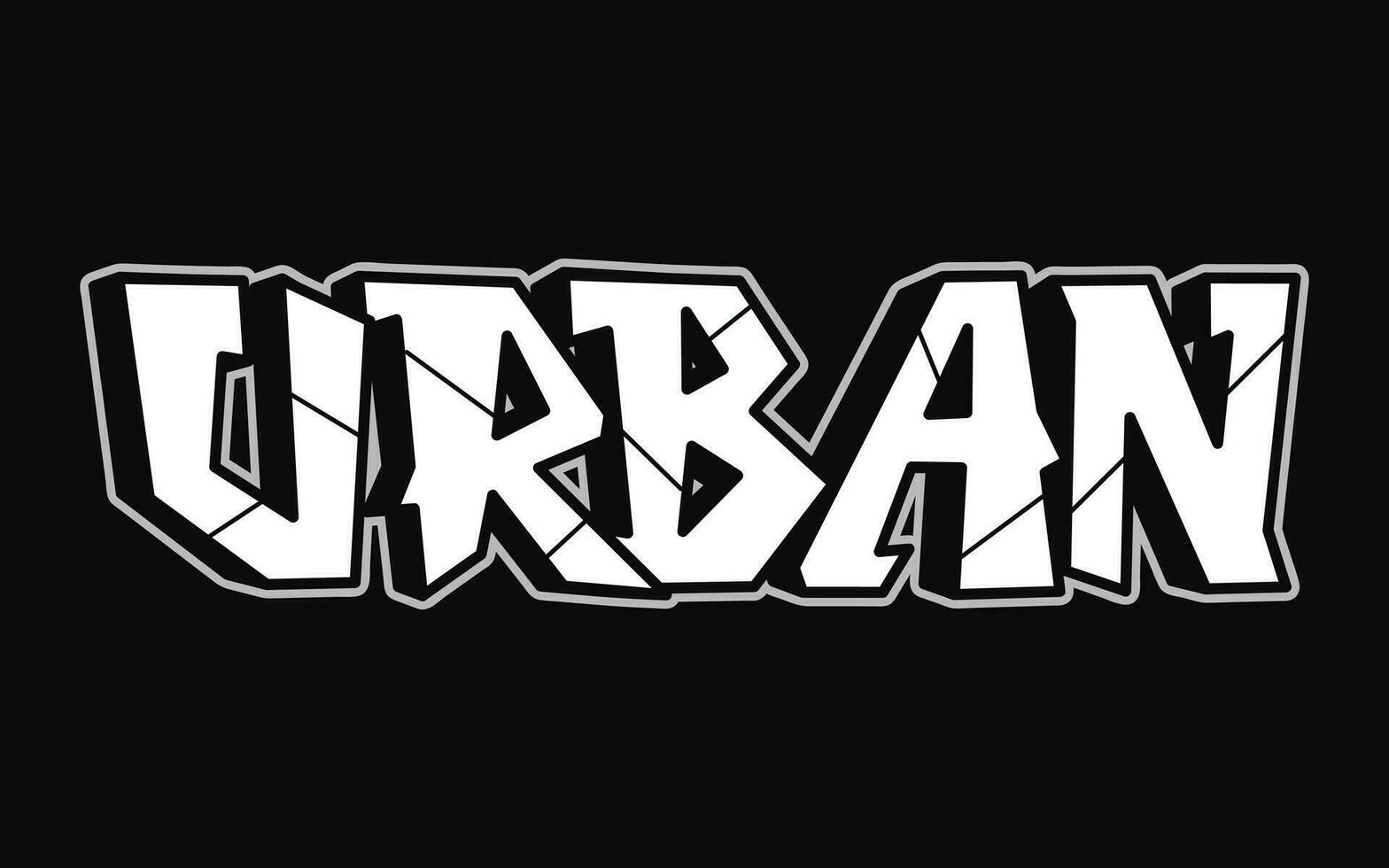 Urban single word, letters graffiti style. Vector hand drawn logo. Funny cool trippy word