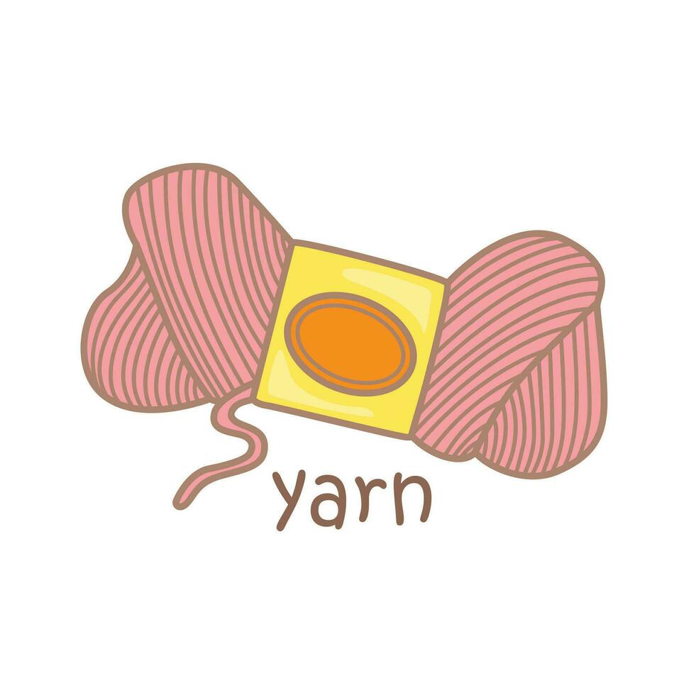 Alphabet Y For Yarn Vocabulary School Lesson Cartoon Illustration Vector Clipart Sticker