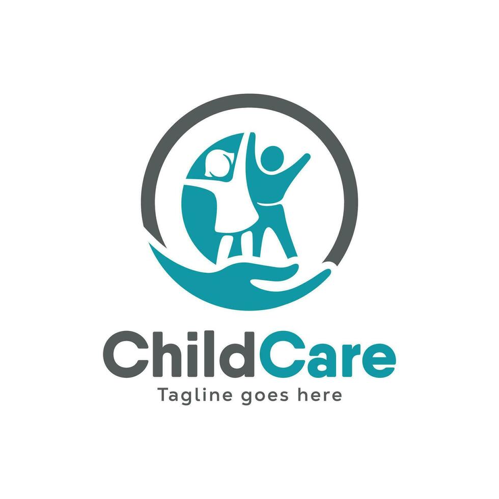 Kids Care logo designs vector. Child Care logo template vector