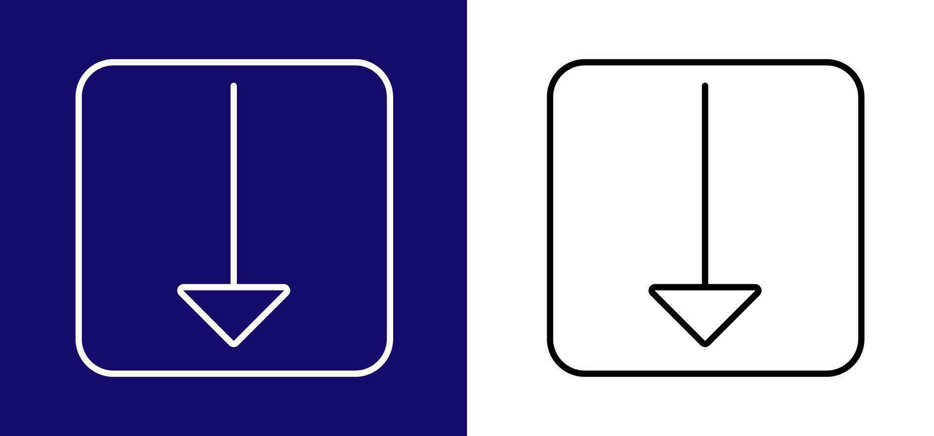 The pathfinding icon is in the form of an arrow pointing down. Available in two colors. vector