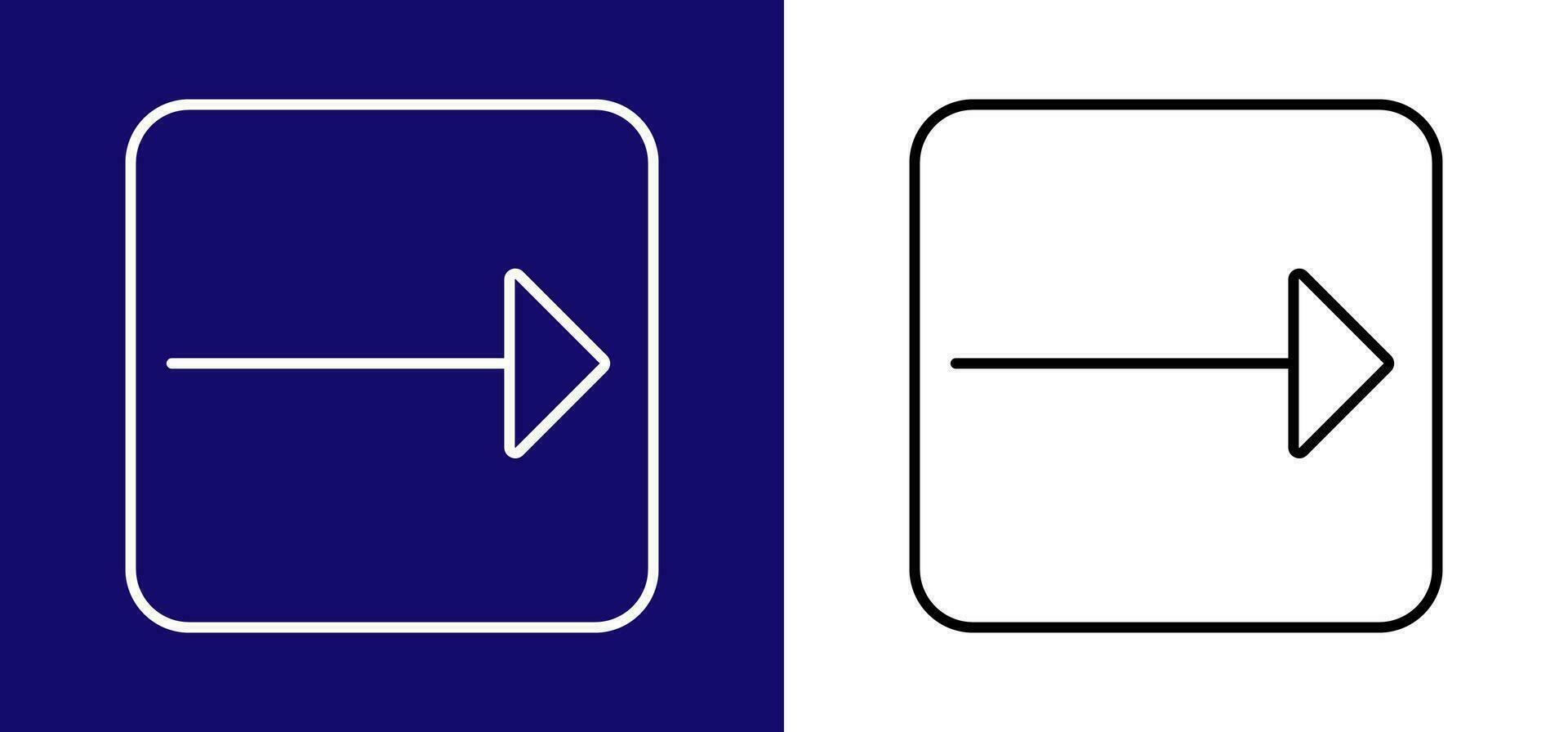 el búsqueda de caminos icono es en el formar de un flecha señalando bien. disponible en dos colores. vector