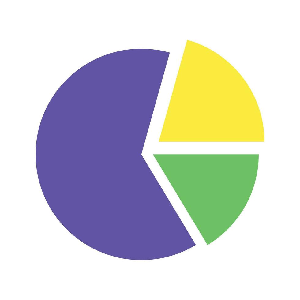 Sliced Pie Chart Flat Icon vector