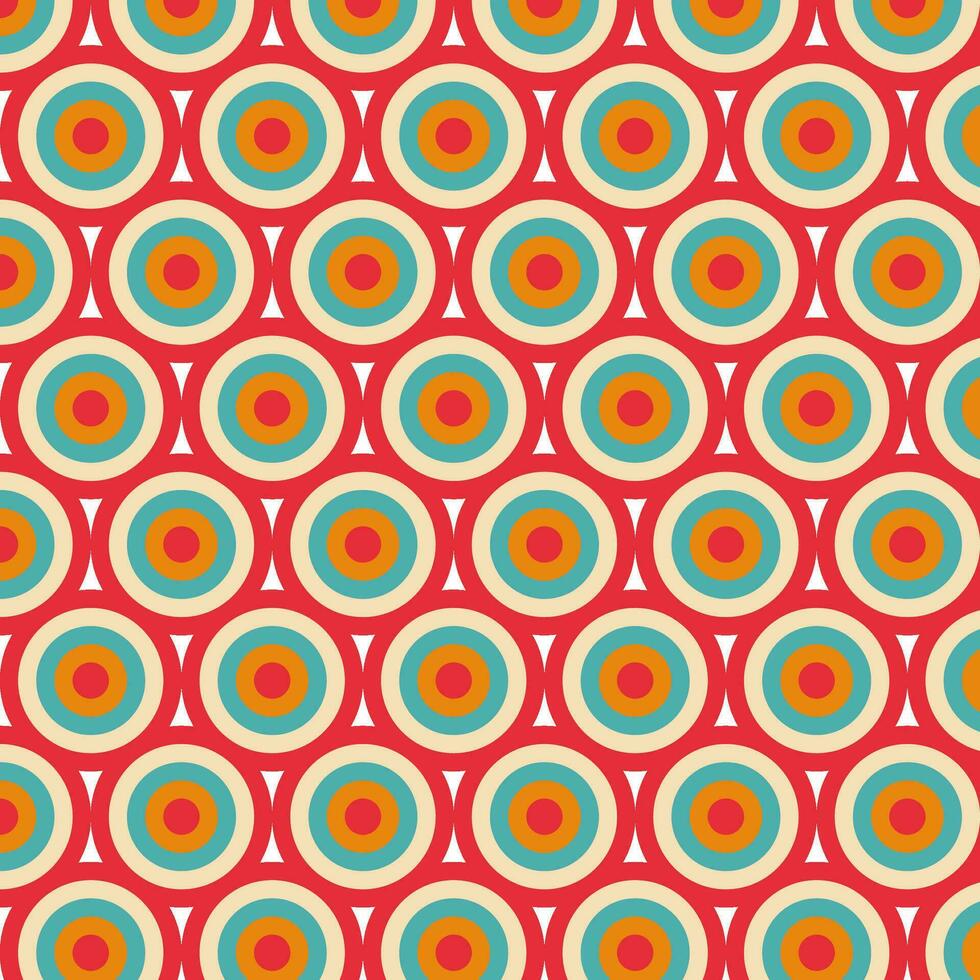 Mid Century Modern Style Pattern With Circles vector