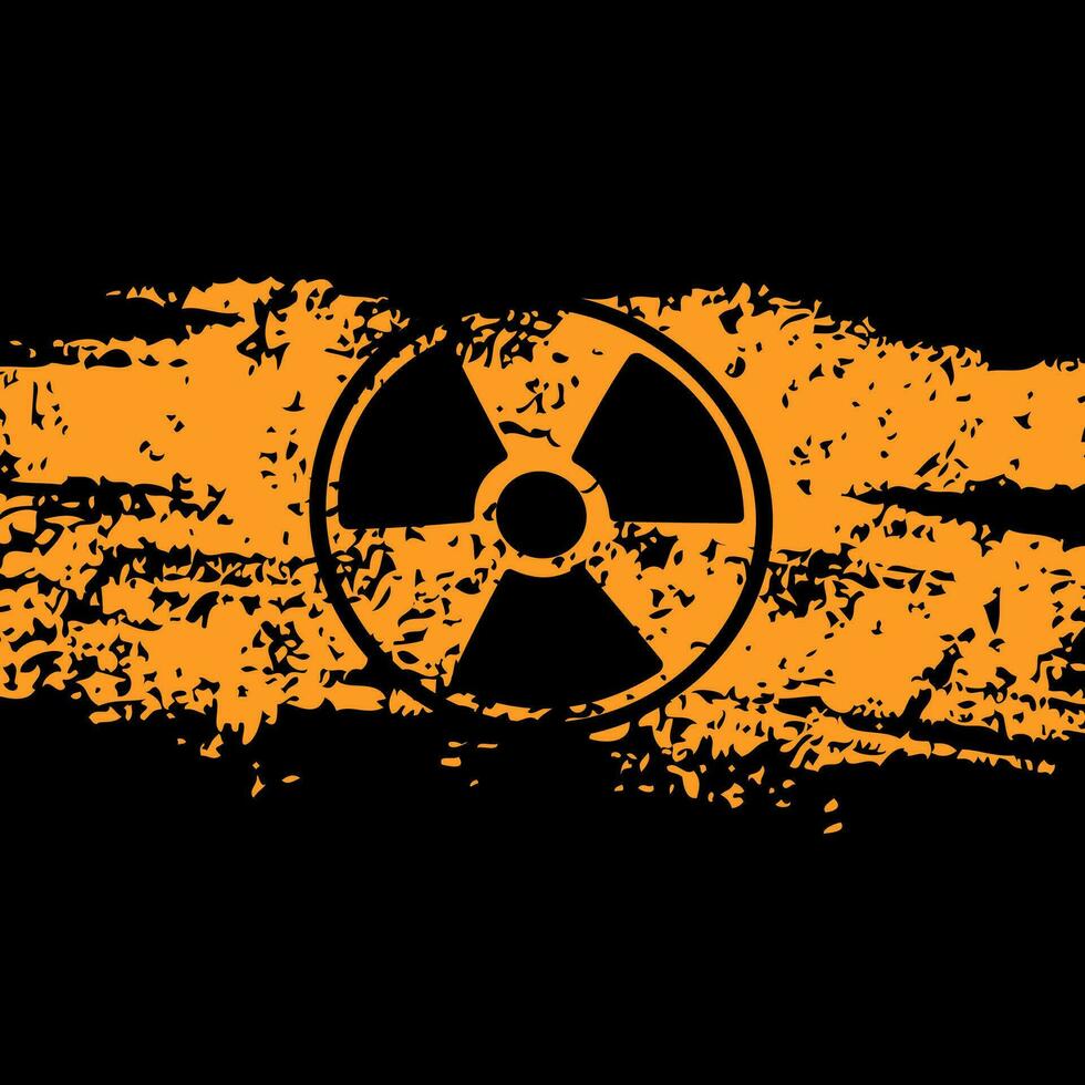 radioactive symbol on black background vector