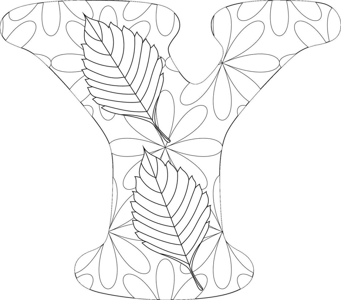 Alphabet letter coloring page vector