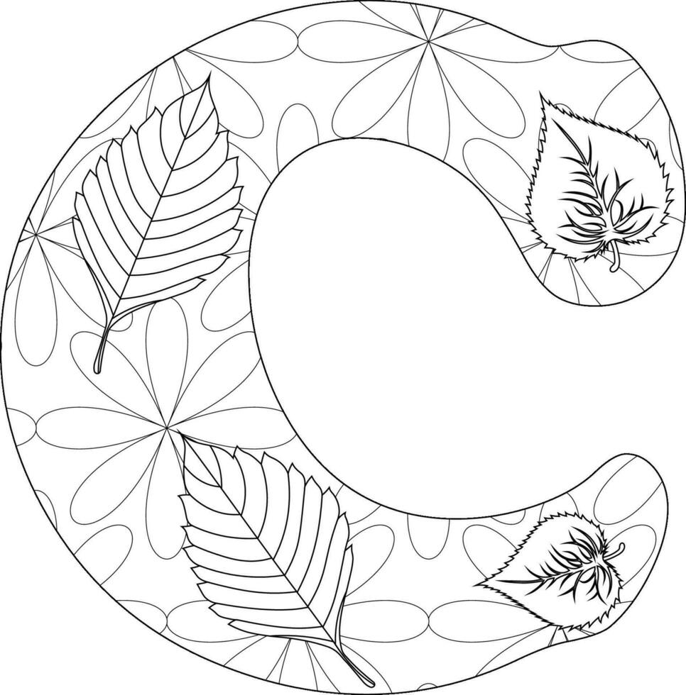 Alphabet letter coloring page vector