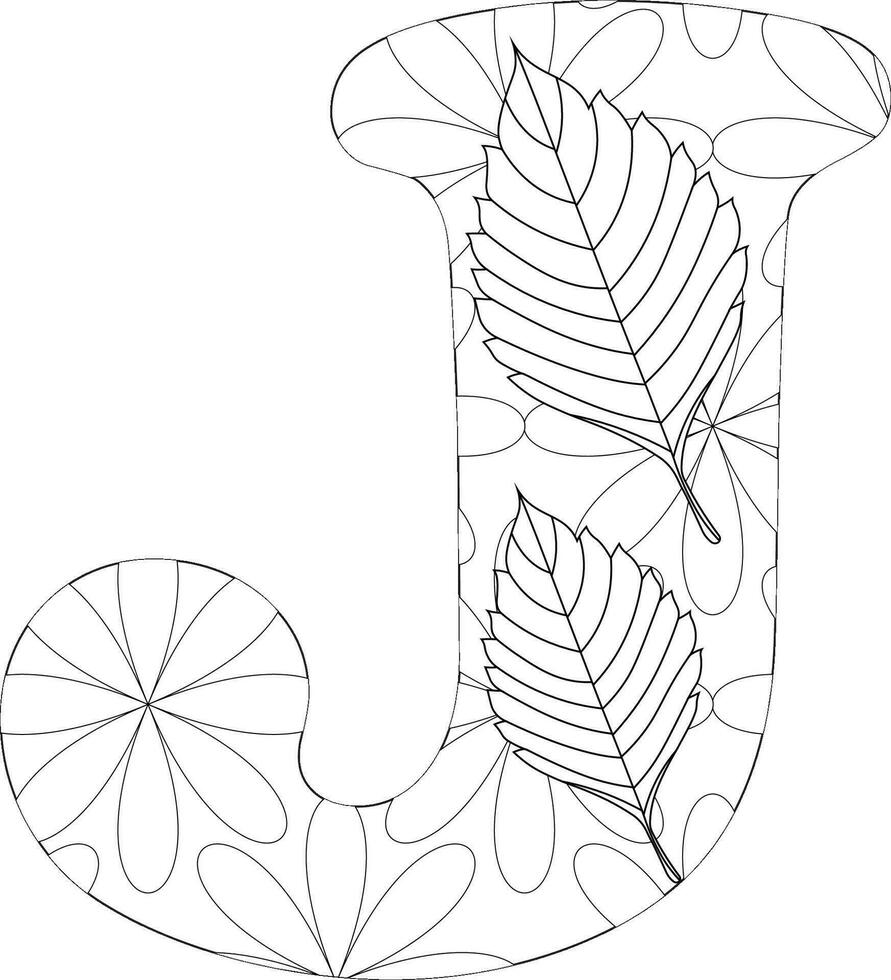 Alphabet letter coloring page vector