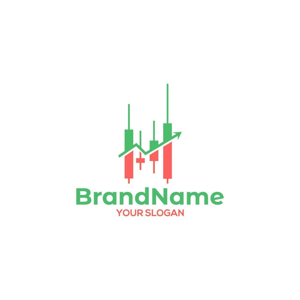 Candlestick Chart Logo Design Vector