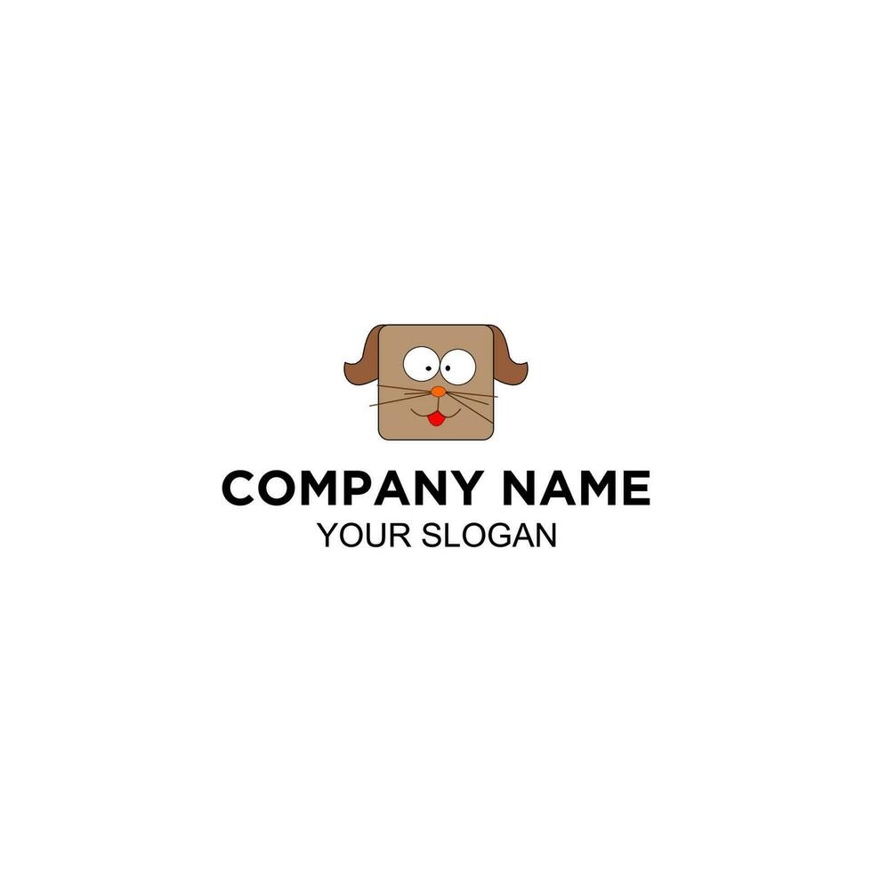 Cat Square Logo Design vector