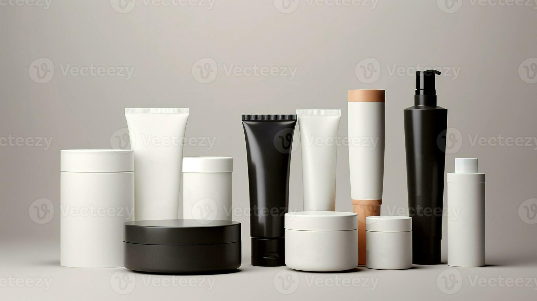 Set of cosmetic products mock-up. AI generated. photo