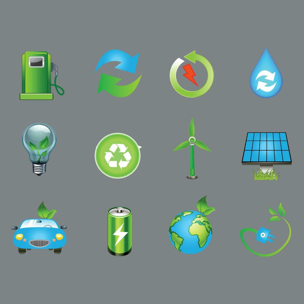 tecnology icons set vector