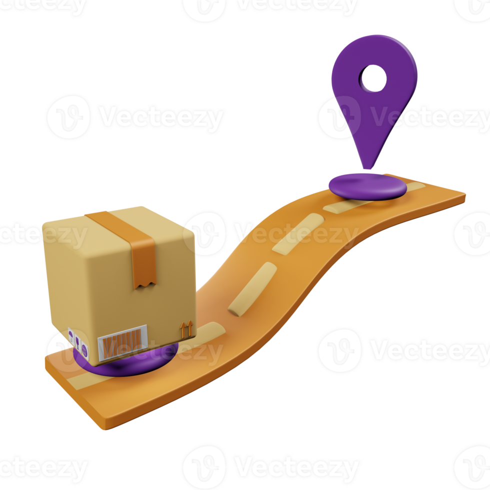 Delivery Route 3D Icon png